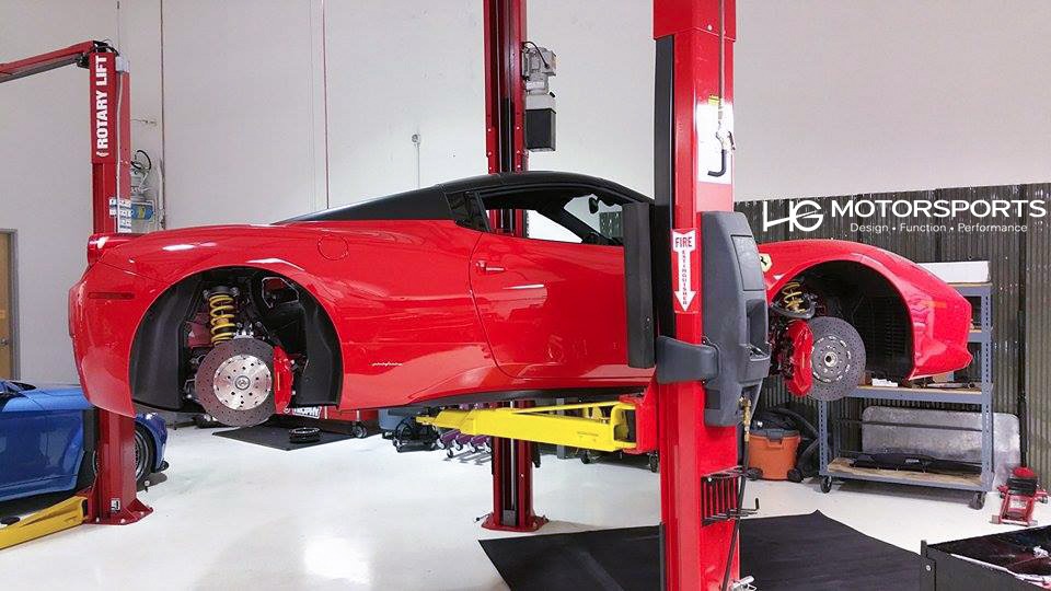 HRE S107 wheel installation on customized Ferrari 458 Spider